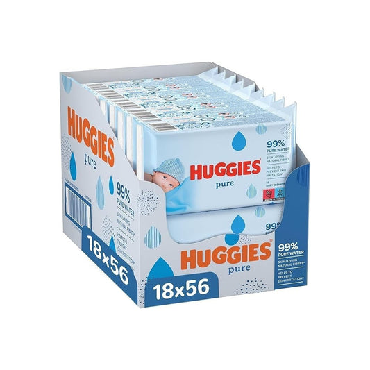 Pure Wipes, 1008 Count – 99% water, fragrance-free.